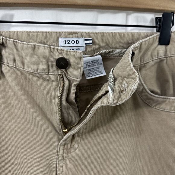 Izod Tan Corduroy Cord Pants Womens Size 8 Stretch Academia Fall Neutral Y2K - Picture 7 of 11